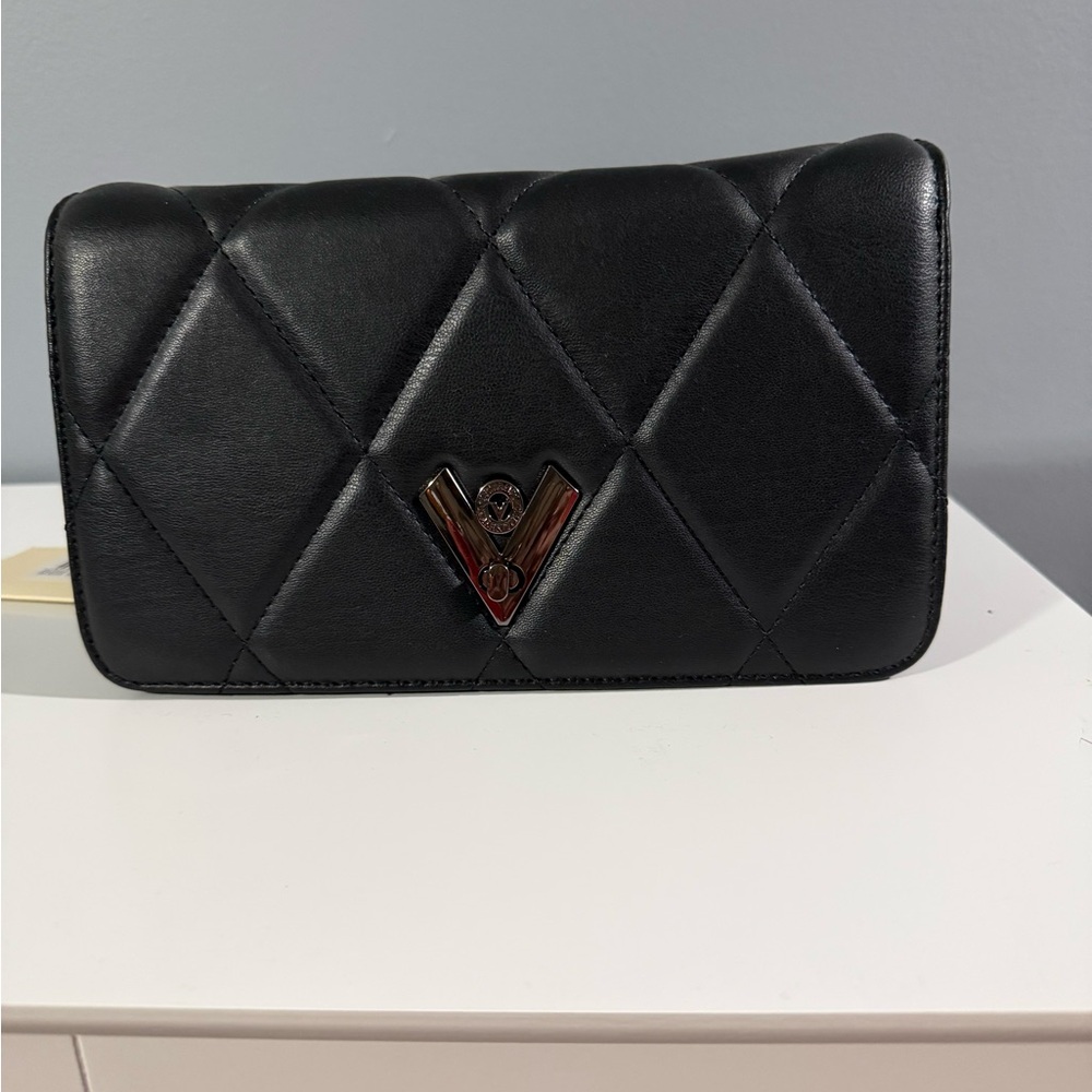 NWT MSRP $89 VALENTINO ORLANDI w/ gunmetal hardware w/strap.Elegant Black